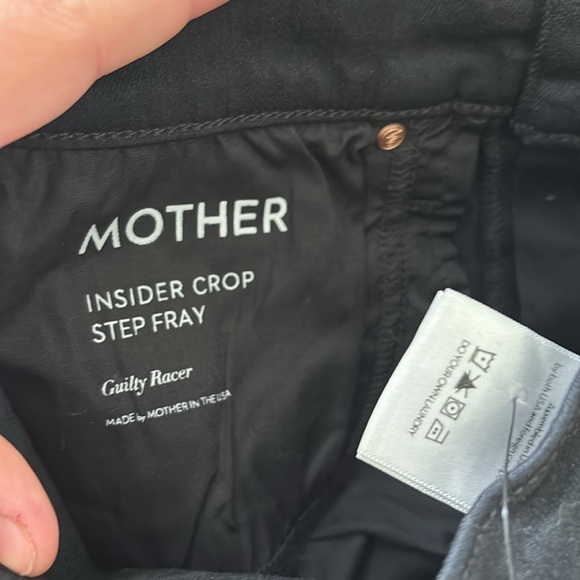 Mother Women’s High Rise Insider Crop Step Fray Black Denim Jeans- Size 26 - Picture 8 of 8